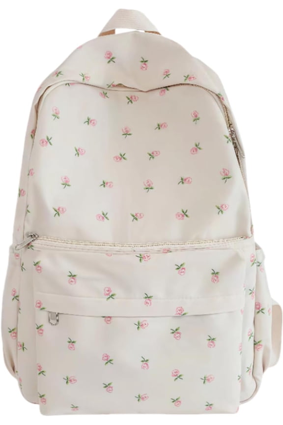 Cute College Style Bag Floral Print Kawaii Backpack Cottagecore Aesthetic Backpack Laptop Rucksack