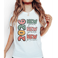 thumbnail image 1 of Cute Coloful Letter 2026 New Year Theme Graphic Tee T Shirt Tops Breathable Short Sleeve Round Neck White S-5XL, 1 of 4