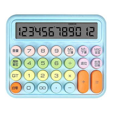 Cute Color Calculator Voice Calculator 12 Digit Large LCD Display Buttons Mechanical Keyboard Office Students Calculator