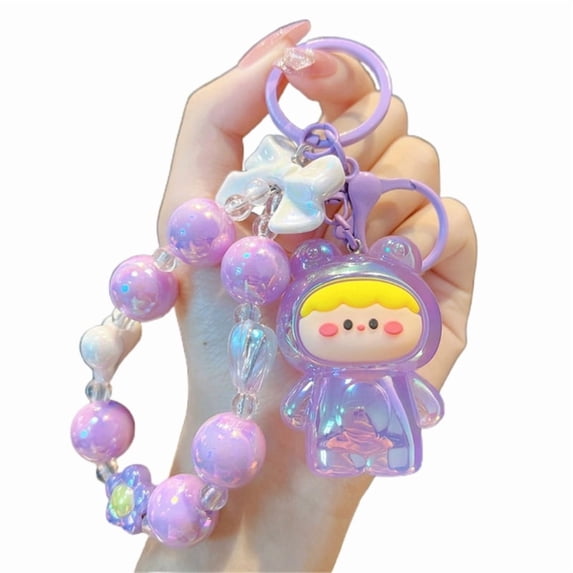 Cute Color Changing Frog Acrylic Keychain Creative Belt Bracelet Cartoon Animal Bag Pendant