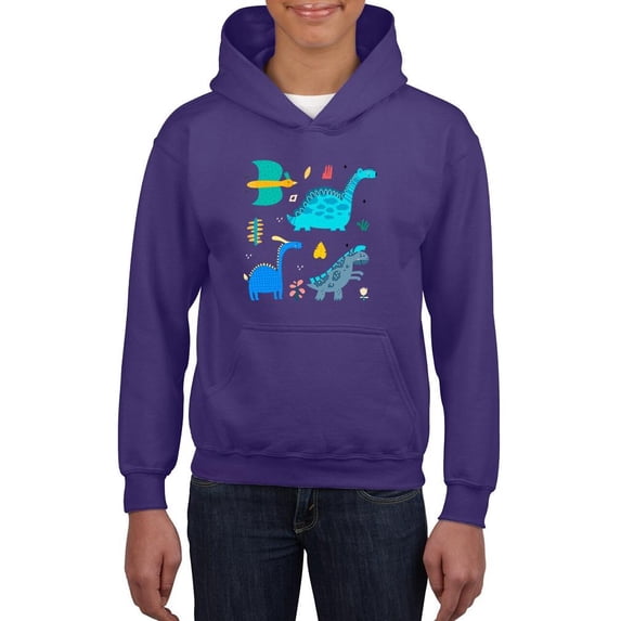 Cute Colored Dinos Hoodie Juniors -Image by Shutterstock, Small
