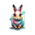 thumbnail image 1 of Cute Colorful Abstract Rabbit Art Animal Wall Art Sticker Designs Vinyl Stickers For Home House Walls Rooms Windows Bedroom Decoration Size (20x20 inch), 1 of 3