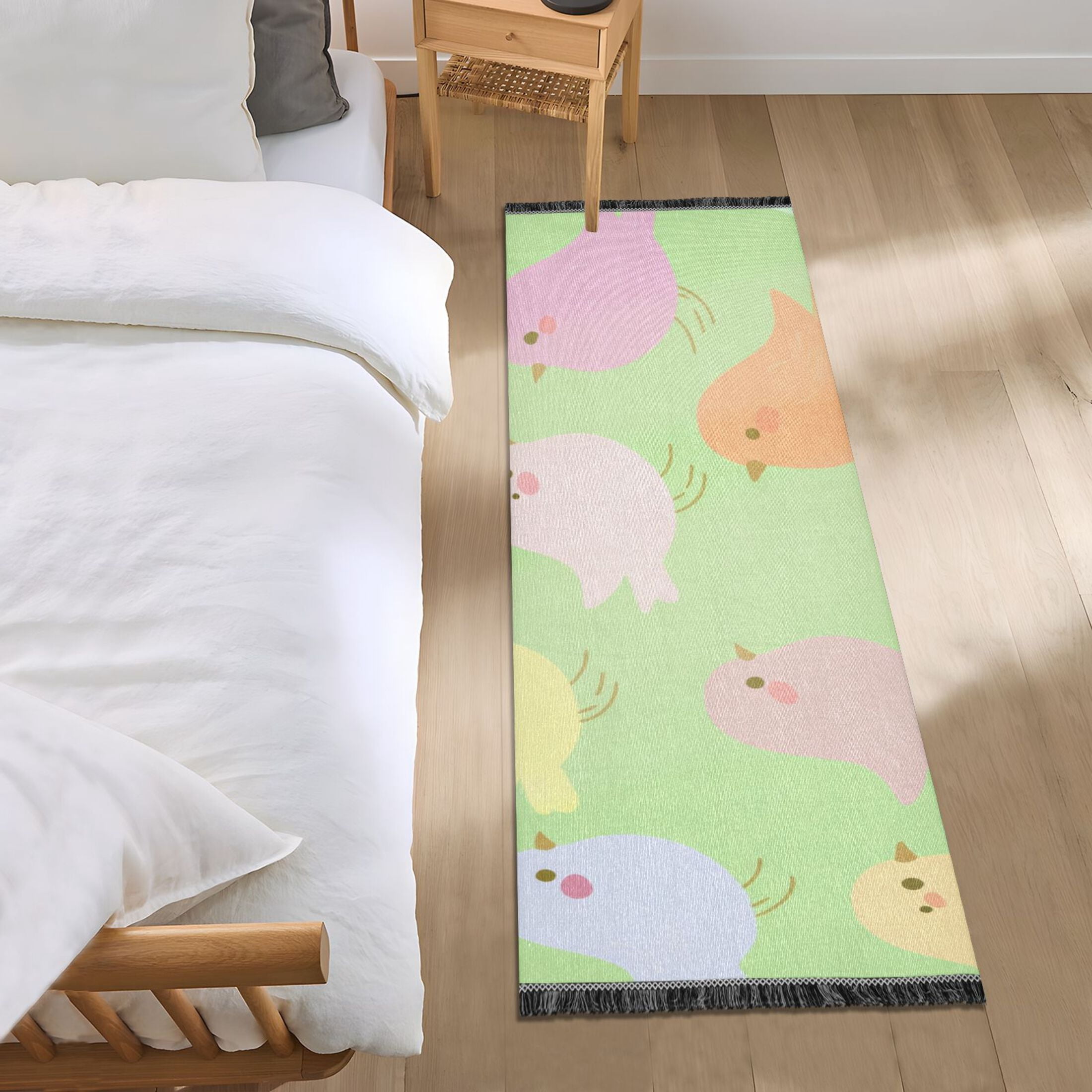 Cute Colorful Birds Bedroom Runner Rug 2'x 6' Non Slip Carpet Indoor Home Area Rug Living Room ...