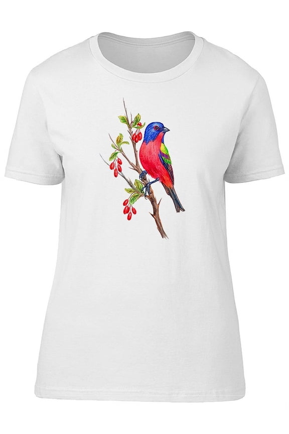 Cute Colorful Bunting Bird Tee Women's -Image by Shutterstock