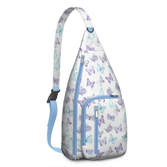 Cute Colorful Butterflies Sling Bag - Waterproof Crossbody Shoulder Pack, Adjustable Strap Daypack for Hiking/Trekking