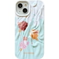 thumbnail image 1 of Cute Colorful Cartoon Bear Ice Cream Cat Rabbit Rainbow Smile Face Water Ripple Folds Phone Case Compatible with iPhone Case (Ice,iPhone 14), 1 of 9