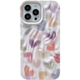 thumbnail image 1 of Cute Colorful Cartoon Bear Ice Cream Cat Rabbit Rainbow Smile Face Water Ripple Folds Phone Case Compatible with iPhone Case (Love,iPhone 11 Pro Max), 1 of 9