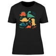thumbnail image 1 of Cute Colorful Dinosaur Doodles T-Shirt Women -Image by Shutterstock, Female Small, 1 of 2
