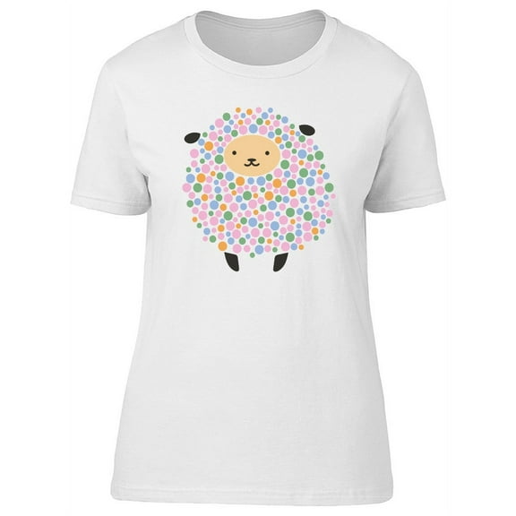 Cute Colorful Dots Kawaii Sheep T-Shirt Women -Image by Shutterstock, Female Small