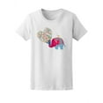 thumbnail image 1 of Cute Colorful Floral Elephant T-Shirt Women -Image by Shutterstock, Female Small, 1 of 2
