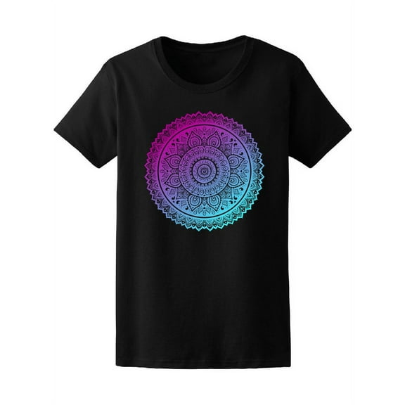 Cute Colorful Floral Paisley Mandala T-Shirt Women -Image by Shutterstock, Female XX-Large