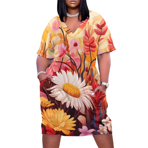 Cute Colorful Flower Summer Dresses for Women Beach Boho