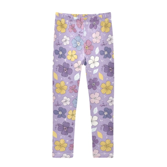 Cute Colorful Flowers Printed Leggings Yoga Pants for in 4t to 10t