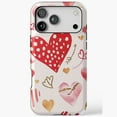 thumbnail image 1 of Cute Colorful Hearts Pattern iPhone Case 17 through 11 Pro Max, 1 of 2