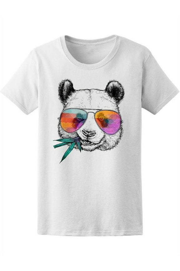 Cute Colorful Hipster Panda T-Shirt Women -Image by Shutterstock, Female Small