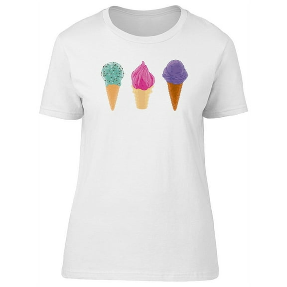 Cute Colorful Ice Cream Cartoons Tee Women's -Image by Shutterstock