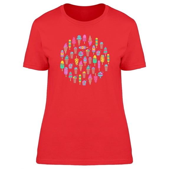Cute Colorful Ice Cream Collage T-Shirt Women -Image by Shutterstock, Female XX-Large