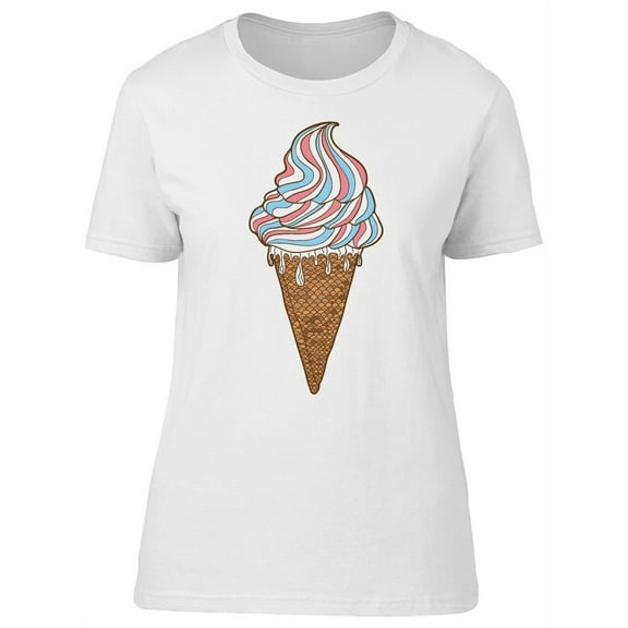 Cute Colorful Ice Cream Cone T-Shirt Women -Image by Shutterstock, Female Small
