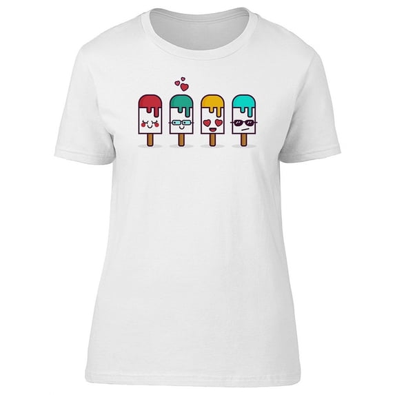 Cute Colorful Ice Cream Pops T-Shirt Women -Image by Shutterstock, Female x-Large