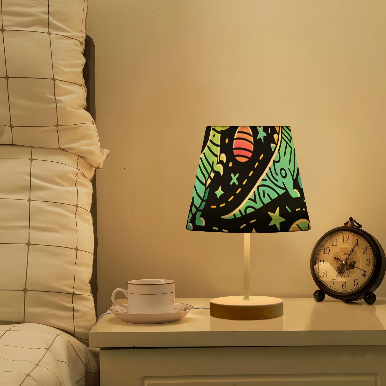 Cute Colorful Line Dinosaurs LED Desk Lamp Table Lamp USB Bedside Nightstand Small Lamp for Bedroom Living Room Kids Room