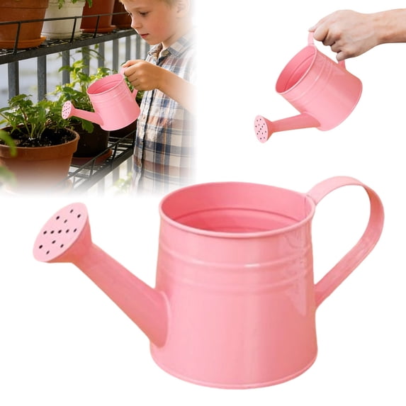 Cute Colorful Metal Watering Can, 1L Indoor Plant Watering Can & Outdoor Garden Watering Cans 4.72*4.72*4.33 In Pink