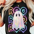 thumbnail image 1 of Cute Colorful Neon Boo Ghost T-shirt, Iridescent Ghost Boo Shirt, Neon Halloween Shirt, Boo Ghost Shirt 200618, 1 of 5
