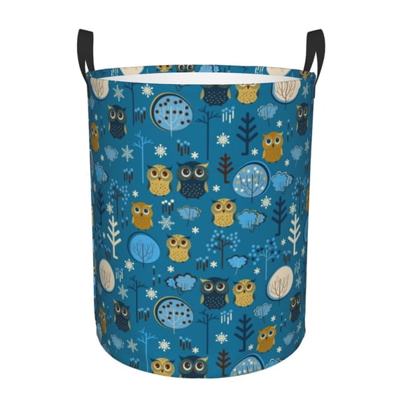 Owls And Trees Laundry Basket, Laundry Hamper Waterproof Laundry Bag Clothes Hamper Laundry Bin with Handles for Bedroom, Living Room, Kids Room-#