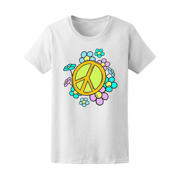 Cute Colorful Peace Symbol Tee Women's -Image by Shutterstock