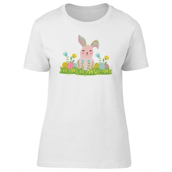 Cute Colorful Pink Easter Bunny Tee Women's -Image by Shutterstock