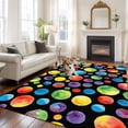 thumbnail image 1 of Cute Colorful Point Large Area Rugs 8x10 ft Vintage Watercolor Blue Red Green Polka Dots Black Washable Rug Non Slip Indoor Carpet Absorbent Floor Mat for Living Room Bedroom Dining Room, 1 of 9