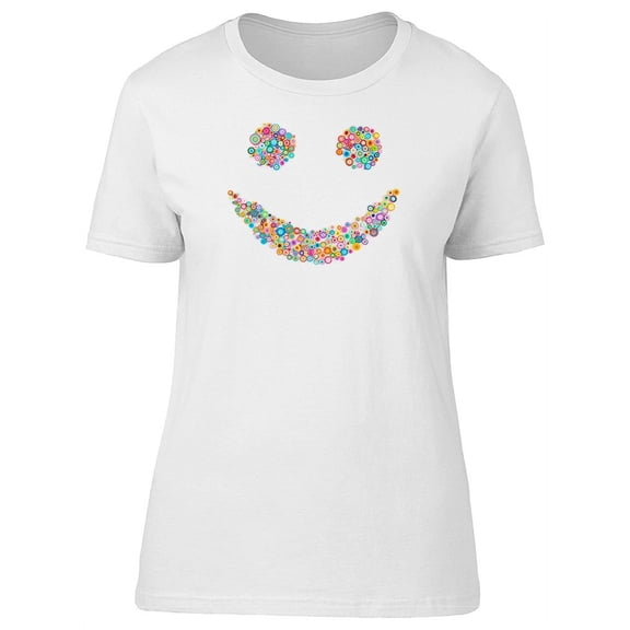Cute Colorful Quilling Art Smile T-Shirt Women -Image by Shutterstock, Female Small