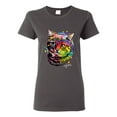 thumbnail image 1 of Cute Colorful Rainbow Cat Animal Lover Womens Graphic T-Shirt, Charcoal, Medium, 1 of 3