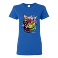 thumbnail image 1 of Cute Colorful Rainbow Cat Animal Lover Womens Graphic T-Shirt, Royal, Small, 1 of 3