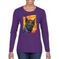 thumbnail image 1 of Cute Colorful Rainbow Doberman Dog Dog Lover Womens Graphic Long Sleeve T-Shirt, Purple, Medium, 1 of 3