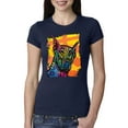 thumbnail image 1 of Cute Colorful Rainbow Doberman Dog Dog Lover Womens Slim Fit Junior Tee, Navy, 2XL, 1 of 3