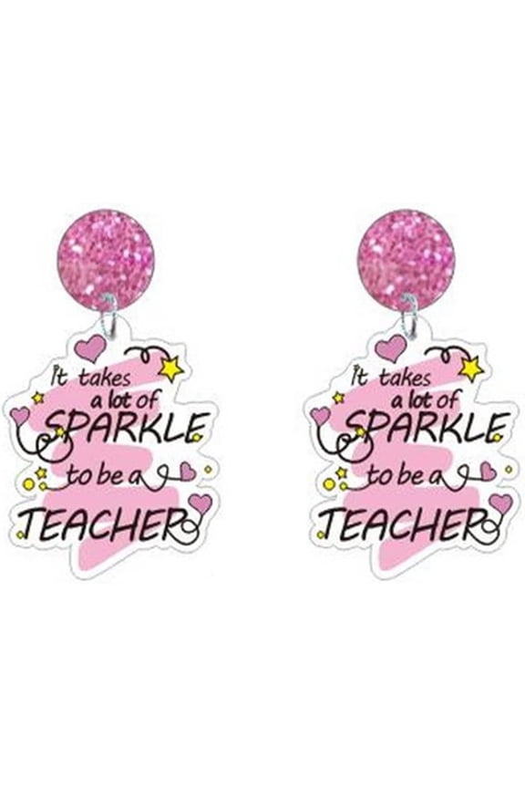Cute Colorful Rainbow Pencil Apple Hanging Shape Acrylic Drop Dangle Lightweight Earrings Teacher Appreciation Gifts Funny Back to School Jewelry for Women
