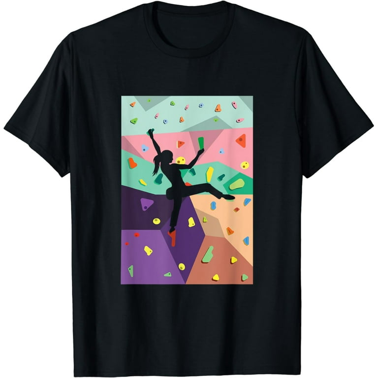 Cute Colorful Rock Climbing Bouldering Wall Climber T-Shirt Cute Colorful Rock Climbing Bouldering Wall Climber T-Shirt