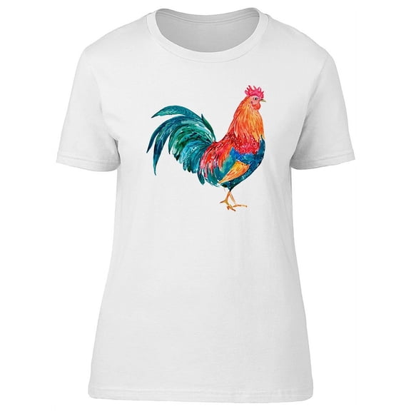 Cute Colorful Rooster T-Shirt Women -Image by Shutterstock, Female Small