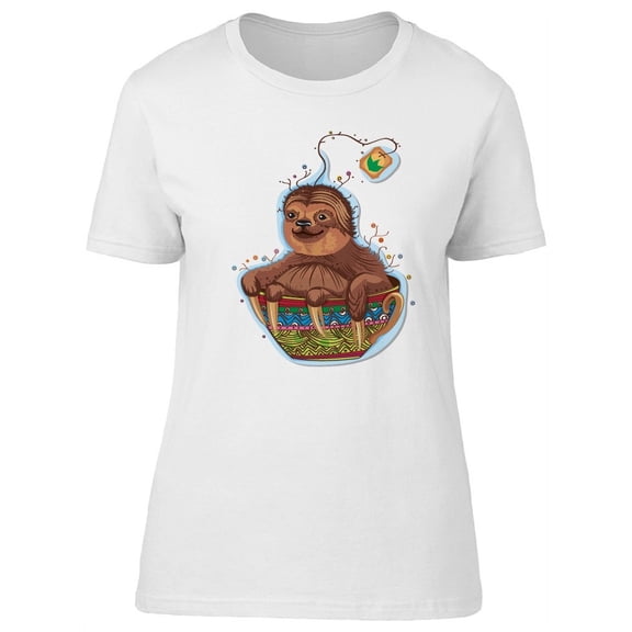 Cute Colorful Sloth In A Tea Pot Tee Women's -Image by Shutterstock