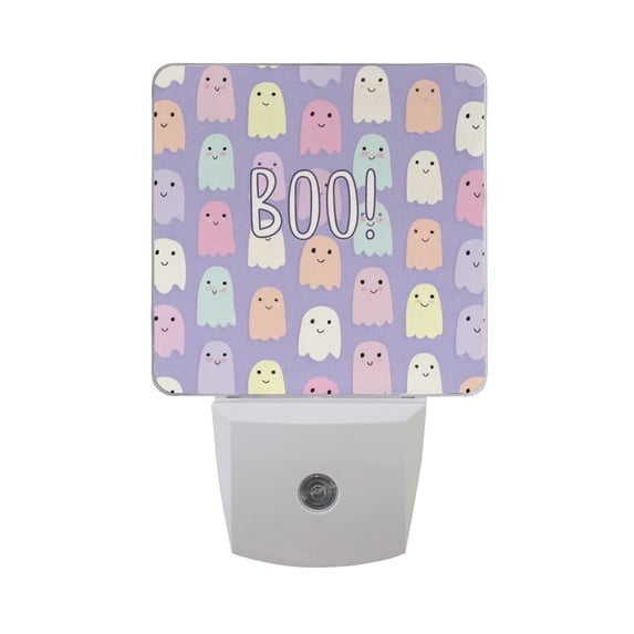 Cute Colorful Specters Halloween LED Night Light Sensor Lamp Plug-in Adjustable Brightness 2 Pack