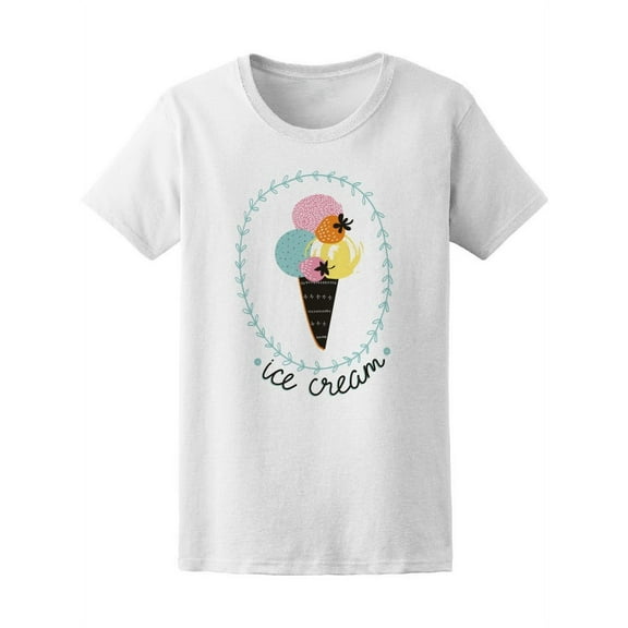 Cute Colorful Trendy Ice Cream Tee Women's -Image by Shutterstock