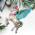 thumbnail image 1 of Cute Colorful Unicorn Glass Christmas Ornament with Rainbow Hair, 1 of 3