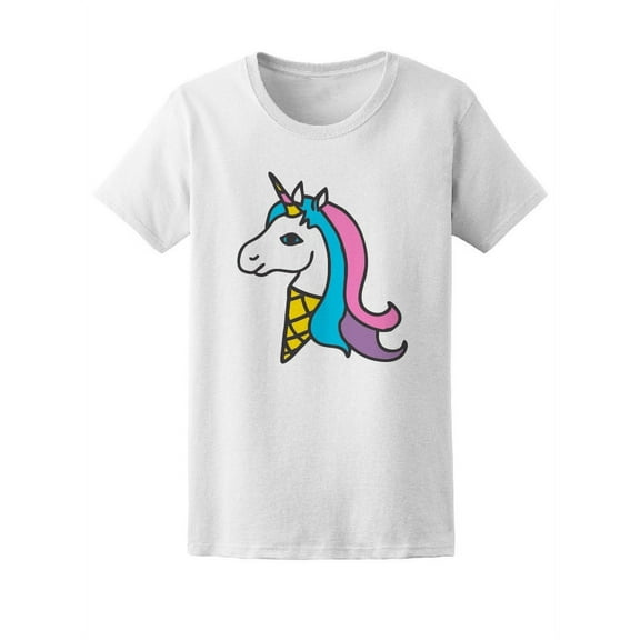 Cute Colorful Unicorn Ice Cream T-Shirt Women -Image by Shutterstock, Female XX-Large