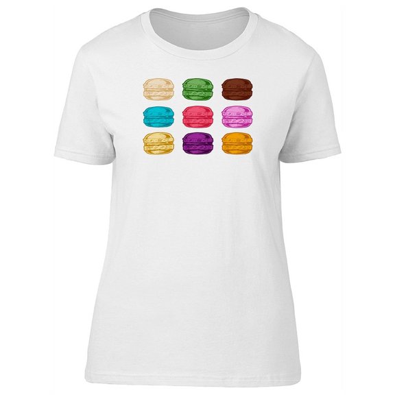 Cute Colorful Vintage Macarons T-Shirt Women -Image by Shutterstock, Female Medium
