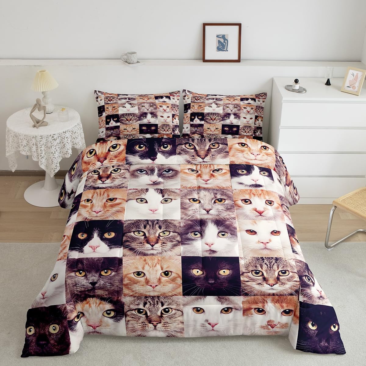 Cute Comforter Cartoon Pet Cats Bedding Set for Children Boys Girls ...