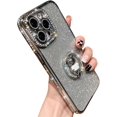 thumbnail image 1 of Cute Compatible with iPhone 14 Pro 6.1 inch Case,Shining Diamond Case with Bear Kickstand Holder for Girls Women,Soft Glitter Shockproof TPU Bumper with Camera Lens Protection(Silver), 1 of 11