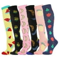 thumbnail image 1 of Cute Compression Socks for Women Men Circulation, Knee High Stockings Support for Nursing, Athletic, Cycling, Hiking, Running, 1 of 3