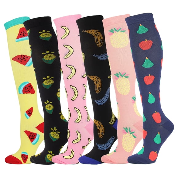 Cute Compression Socks for Women Men Circulation, Knee High Stockings Support for Nursing, Athletic, Cycling, Hiking, Running