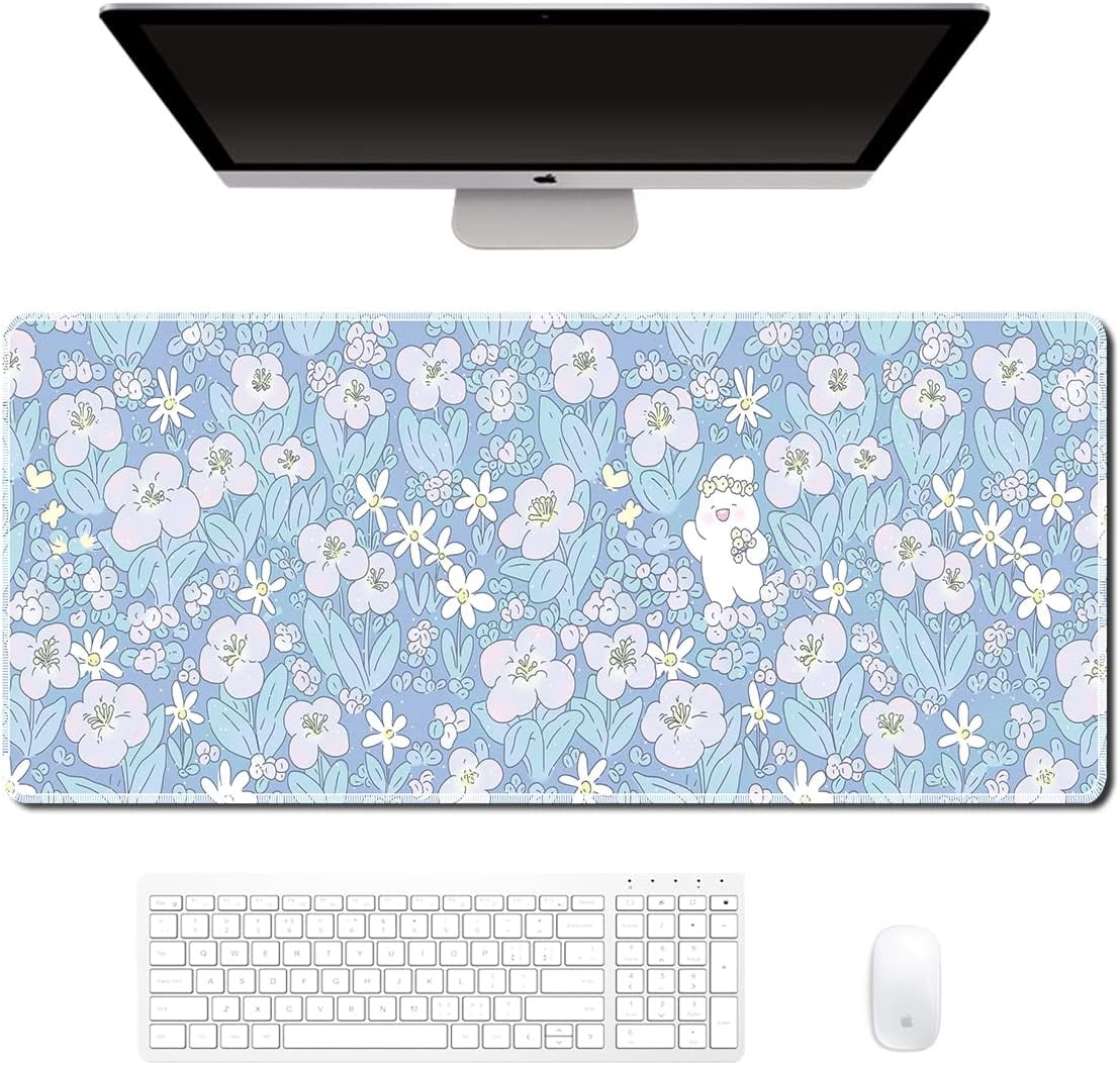 Cute Computer Desk Mat for Keyboard Large Mouse Pad Kawaii Aesthetic ...