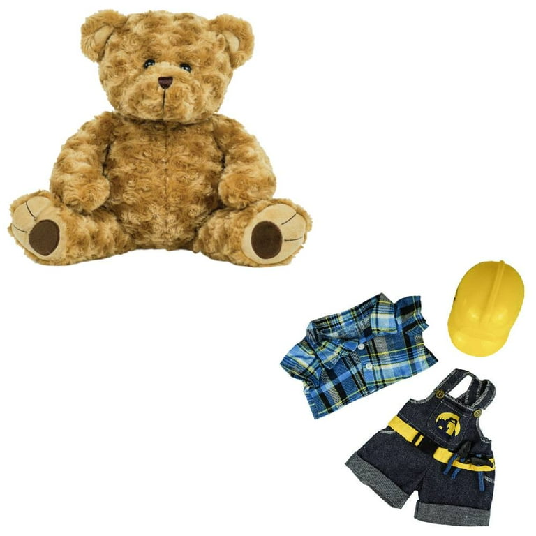 Brown Twist Bear 16 inch Plush Toy with Construction Worker